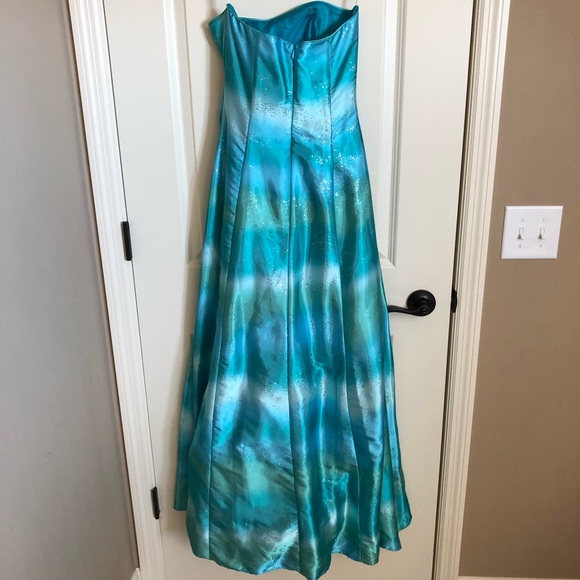 Prom dress turquoise sparkle tulle NWT junior Sz 3-4 - Picture 7 of 7